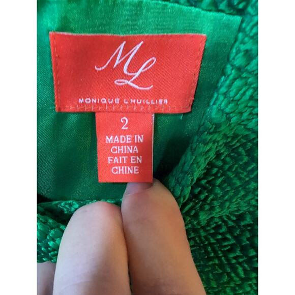 Monique Lhuillier ML Women’s Green Textured Sleeveless Sheath Dress Size 2 READ - Picture 5 of 14